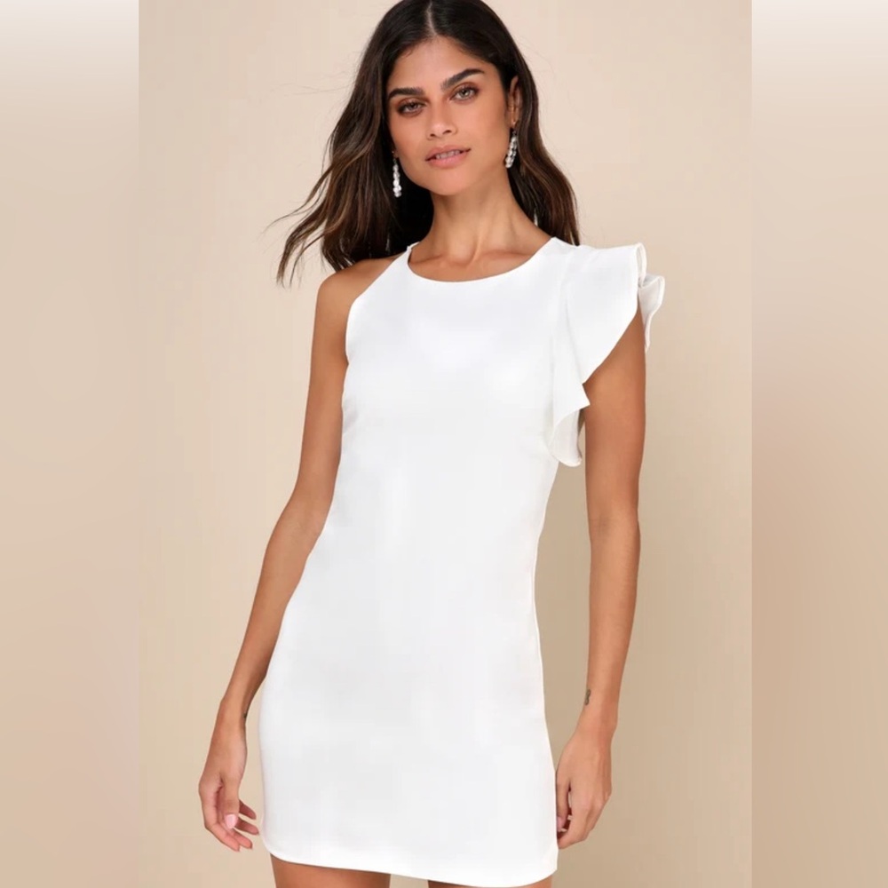 NWT! Dinah White One-Shoulder Dress